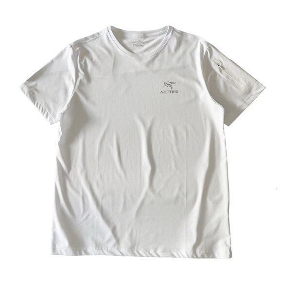 White Letter Print Crew Neck Short Sleeve T-Shirt Kolon Sport - Picture 1 of 7